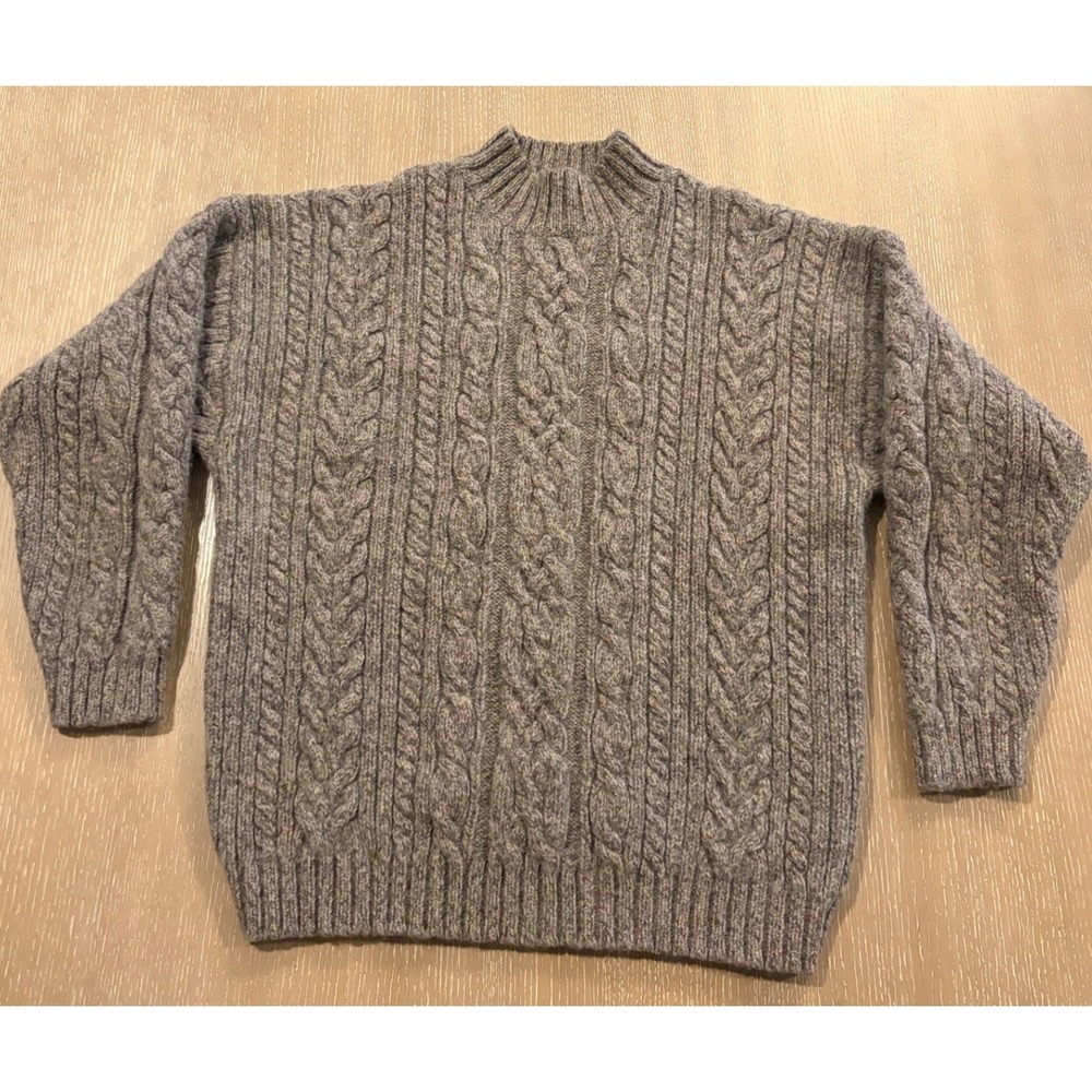 Vtg Y2K Abercrombie & Fitch 100% Wool Knit Sweater Size XL Fisherman Heavy